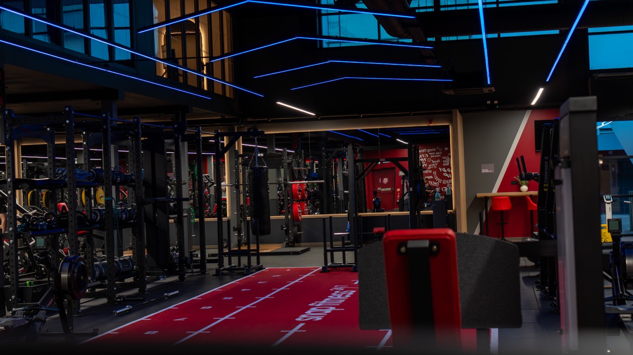 Snap Fitness Redditch interior — strength kit, functional turf and Concept2 rowers